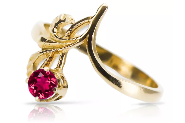 14k žlté zlato Rubín  Vintage Jewlery vrc095y